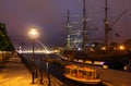 View over the river Liffey at night.