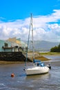 View over the river mouth in porthmadog snowdonia north wales Royalty Free Stock Photo