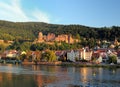 View Over The River Neckar To The Historic City And The Famous Castle Of Heidelberg Germany On A Beautiful Sunny Summer Day Royalty Free Stock Photo