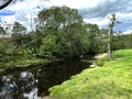 View over the River Ribble, near, Hallgate Hill in, Newton, Clitheroe, UK Royalty Free Stock Photo