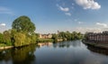 View over the River Severn from English Bridge in Shrewsbury Royalty Free Stock Photo