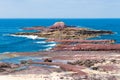 View over the rocky coastline at Heycock Point, known for whale watching, scenic coastal views and and birdwatching, in Ben Boyd