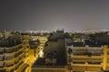 View over the roofs of Athens at night Royalty Free Stock Photo