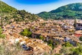 Esporles, small town in beautiful mountain landscape on Majorca, Spain Royalty Free Stock Photo
