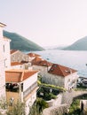 View over the roofs of old houses on the Bay of Kotor. Perast, Montenegro