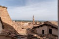 View over the roofs of Siena towards the Torre Magna, seen from the roof of the Siena cathedral Royalty Free Stock Photo