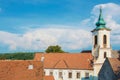 View over the roofs of Szentendre, a little touristic town with Royalty Free Stock Photo