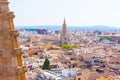 View over the rooftops and the Church of Santa Eulalia from the terrace of the Cathedral of Santa Maria of Palma, also known as L Royalty Free Stock Photo