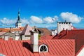 View over the rooftops and church spiers of the Old Tallinn