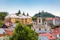 View over rooftops of the city Banska Stiavnica Royalty Free Stock Photo