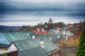 View over rooftops in the historic city Banska Stiavnica.Autumn season. Royalty Free Stock Photo