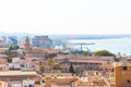 View over the rooftops of Palma de Mallorca with the sea in the background from the terrace of the Cathedral of Santa Maria of Pal Royalty Free Stock Photo