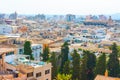 View over the rooftops of Palma de Mallorca from the terrace of the Cathedral of Santa Maria of Palma, also known as La Seu. Palm Royalty Free Stock Photo