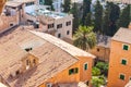 View over the rooftops of Palma de Mallorca from the terrace of the Cathedral of Santa Maria of Palma, also known as La Seu. Palm Royalty Free Stock Photo