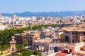 View over the rooftops of Palma and Tramuntana mountains from the terrace of the Cathedral of Santa Maria of Palma Royalty Free Stock Photo