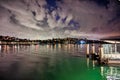 Rose Bay at Night, Clouds Reflected in Water, Sydney, Australia Royalty Free Stock Photo