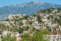 View over the ruined houses of Kayakoy (Levissi) abandoned village in Mugla province of Turkey