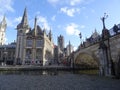 View over Saint Michaels Bridge and three towers Royalty Free Stock Photo