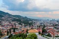 A view over Sarajevo at sunset Royalty Free Stock Photo