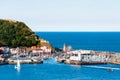 View over Scarborough South Bay harbor in North Yorskire, England