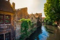 View over Brugge canal, Belgium. Royalty Free Stock Photo