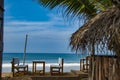 View over the sea seen from a beachhut in Galle in Sri Lanka Royalty Free Stock Photo