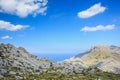 View over Serra de Tramuntana from Nus de Sa Corbata viewpoint in Mallorca, Spain