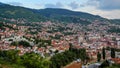A view over the Sirokaca neighbourhood and the Miljacka River in Sarajevo Royalty Free Stock Photo