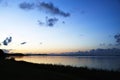 View over Skive fjord in the evening after sunset