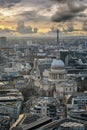 View over the skyline of London to the St. Pauls Cathedrale Royalty Free Stock Photo