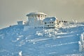 View over the spectacular ski slopes in the Carpathians mountains, Panoramic view over the ski slope, ski resort in Transylvania,