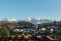 View over Spiez at the lake of Thun in Switzerland