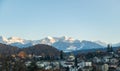 View over Spiez at the lake of Thun in Switzerland