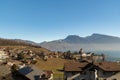 View over Spiez at the lake of Thun in Switzerland