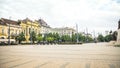 View over the Square infront of the Reformed Great Church of Debrecen Royalty Free Stock Photo