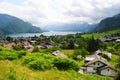 View over St Gilgen and Wolfgangsee lake in Austria.