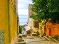 View over the street in Taormina, Sicily, Italy, Europe Royalty Free Stock Photo