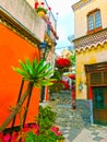 View over the street in Taormina, Sicily, Italy, Europe Royalty Free Stock Photo