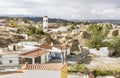 View over the suburb of Guadix city and troglodyte cave dwellings Royalty Free Stock Photo