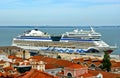 View over the Tagus River from the Santa Luzia viewpoint in Lisbon