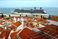 View over the Tagus River from the Santa Luzia viewpoint in Lisbon