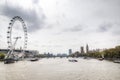 View over the Thames with London Eye and Big Ben Royalty Free Stock Photo