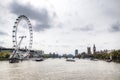 View over the Thames with London Eye and Big Ben Royalty Free Stock Photo