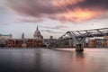 View over the Thames river to the St. Pauls Cathedral in London, UK Royalty Free Stock Photo