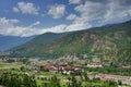 View over Timphu in Bhutan Royalty Free Stock Photo