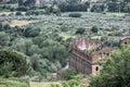 View over tivoli old ruin from the vialone terrace cloudy day Royalty Free Stock Photo