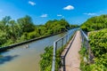 A view over the top of the Iron Trunk aqueduct for the Grand Union canal at Wolverton, UK