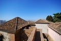 View over the Torre de Maldonado rooftops of the Nasrid Palace, Malaga Castle. Royalty Free Stock Photo