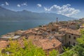 View over the town on Limone sul Garda, Lake Garda, Lombardy, Italy. Royalty Free Stock Photo
