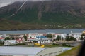 View over town of Olafsfjordur in Iceland